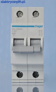 Wyłącznik  nadprądowy C20A 2P MCN220E