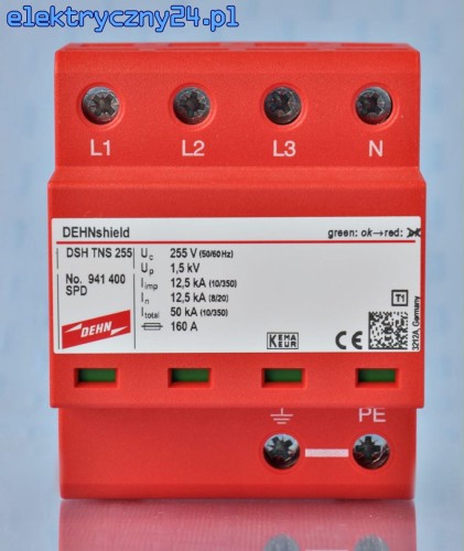 Ogranicznik przepięć B+C typ 1+2 DEHNshield TNS 255 4P (941400)