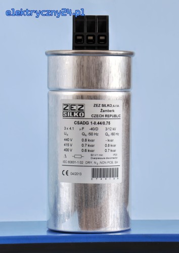 Kondensator 0,625 kvar/400V CSADG 1-0,44/0,75
